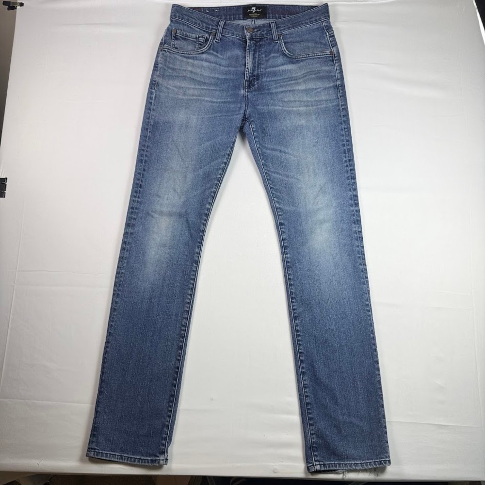 7 For All Mankind The Straight Foolproof Denim Blue Jeans 30x32 Mens